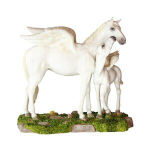 Vintage Summit Collection Mare & Foal Pegasus Figurine Retired Fantasy Line